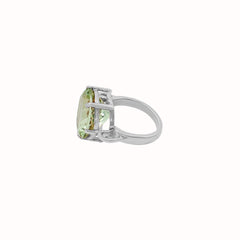 Round Cut Green Amethyst 925 Sterling Silver Rings Jewelry