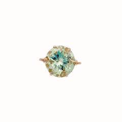 Round Cut Green Amethyst 925 Sterling Silver Rings Jewelry