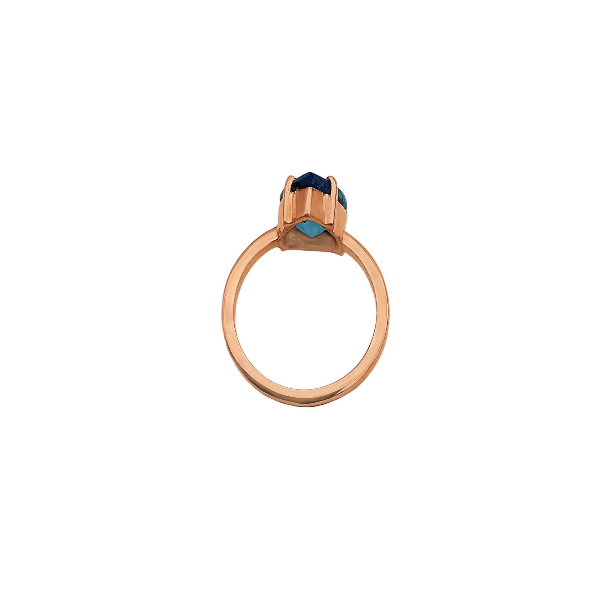 Natural Pear Shape London Blue Topaz 925 Sterling Silver Rings