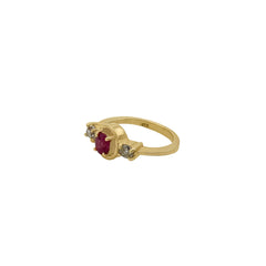 Precious Ruby And Diamond 925 Solid Sterling Silver Handmade Rings Jewelry
