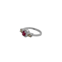 Precious Ruby And Diamond 925 Solid Sterling Silver Handmade Rings Jewelry