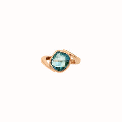 Natural Faceted Blue Topaz Gemstone 925 Sterling Silver Rings Jewelry