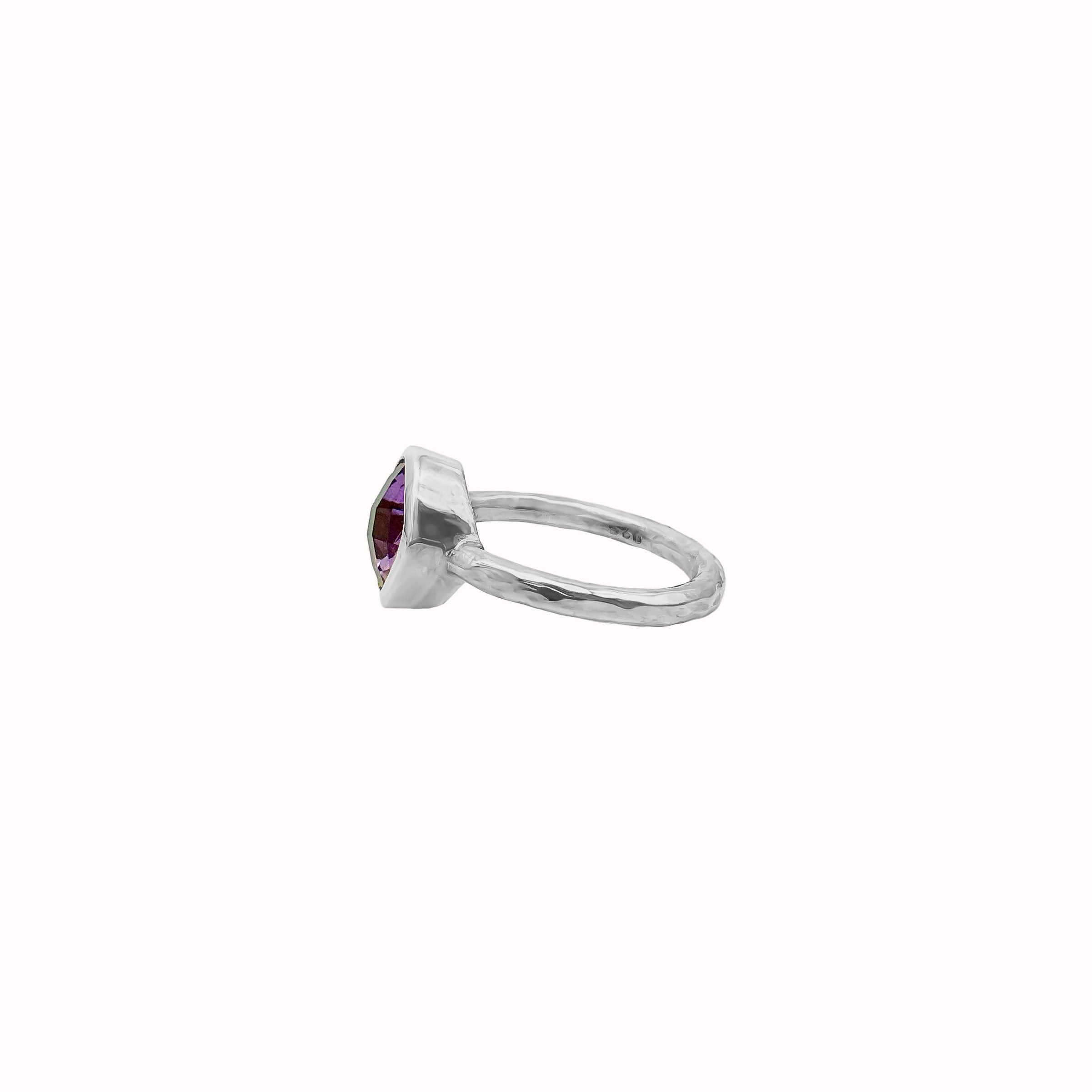 Natural Amethyst Gemstone 925 Sterling Silver Rings Jewelry