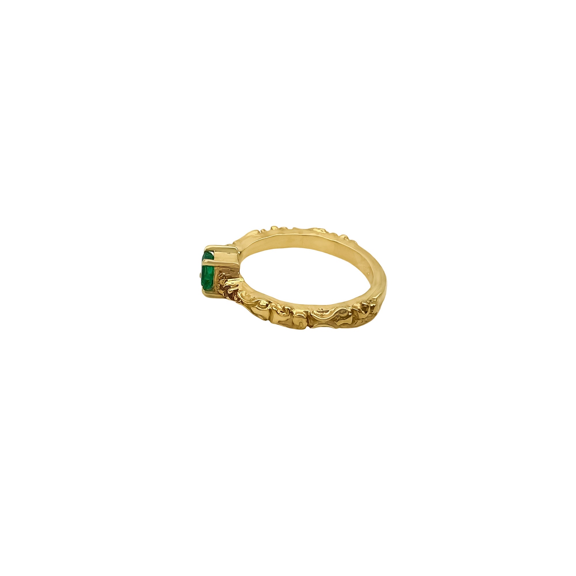 Precious Emerald & Diamond Gemstone 925 Solid Sterling Rings Jewelry