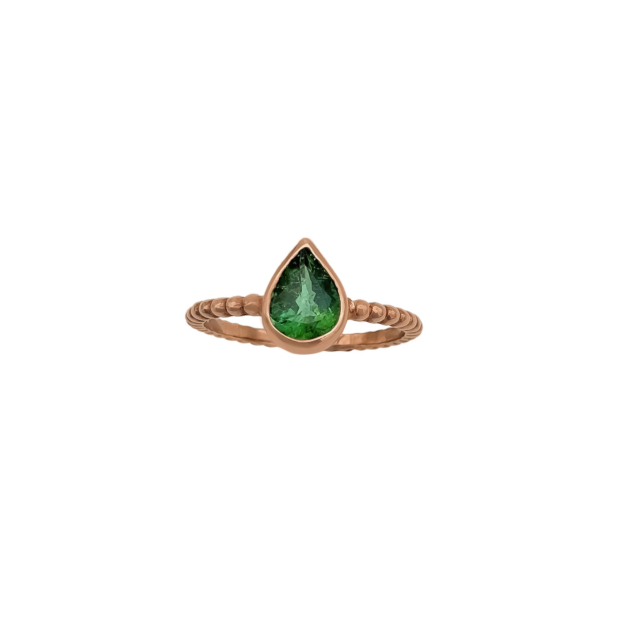 Natural Pear Green Tourmaline 925 Solid Sterling Silver Handmade Ring Jewelry