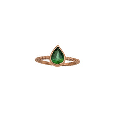 Natural Pear Green Tourmaline 925 Solid Sterling Silver Handmade Ring Jewelry