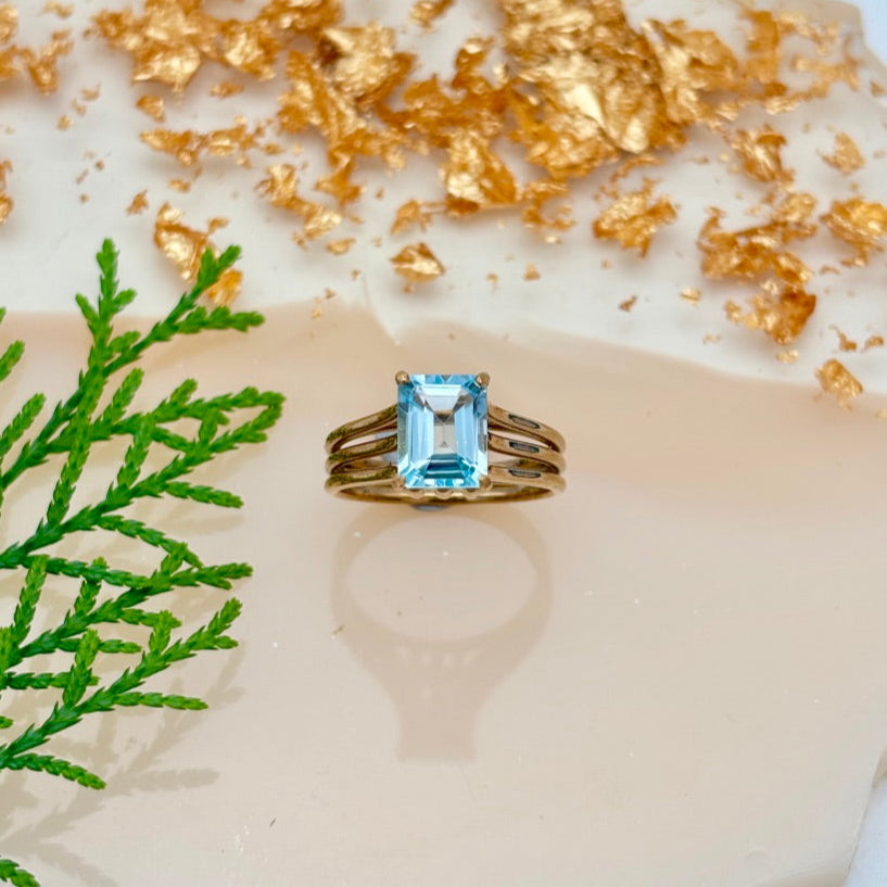 Natural Blue Topaz Gemstone 925 Sterling Silver Handmade Rings Jewelry