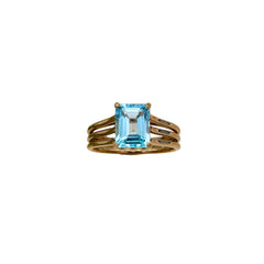 Natural Blue Topaz Gemstone 925 Sterling Silver Handmade Rings Jewelry