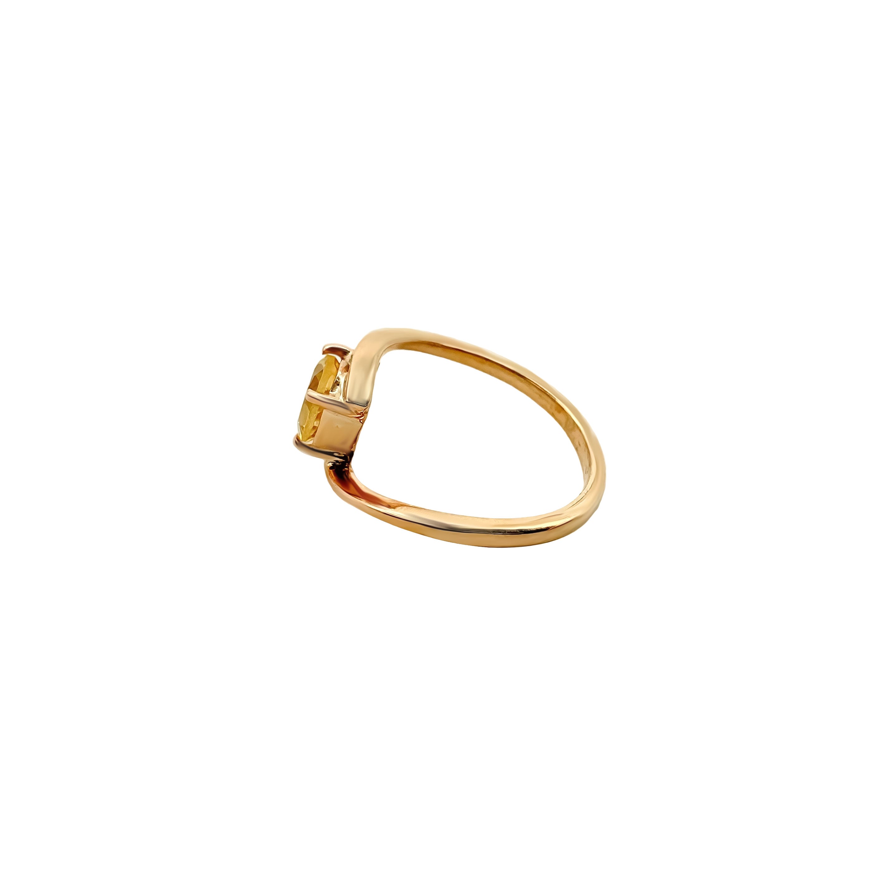 Natural Round Citrine Gemstone 925 Solid Sterling Silver Rings