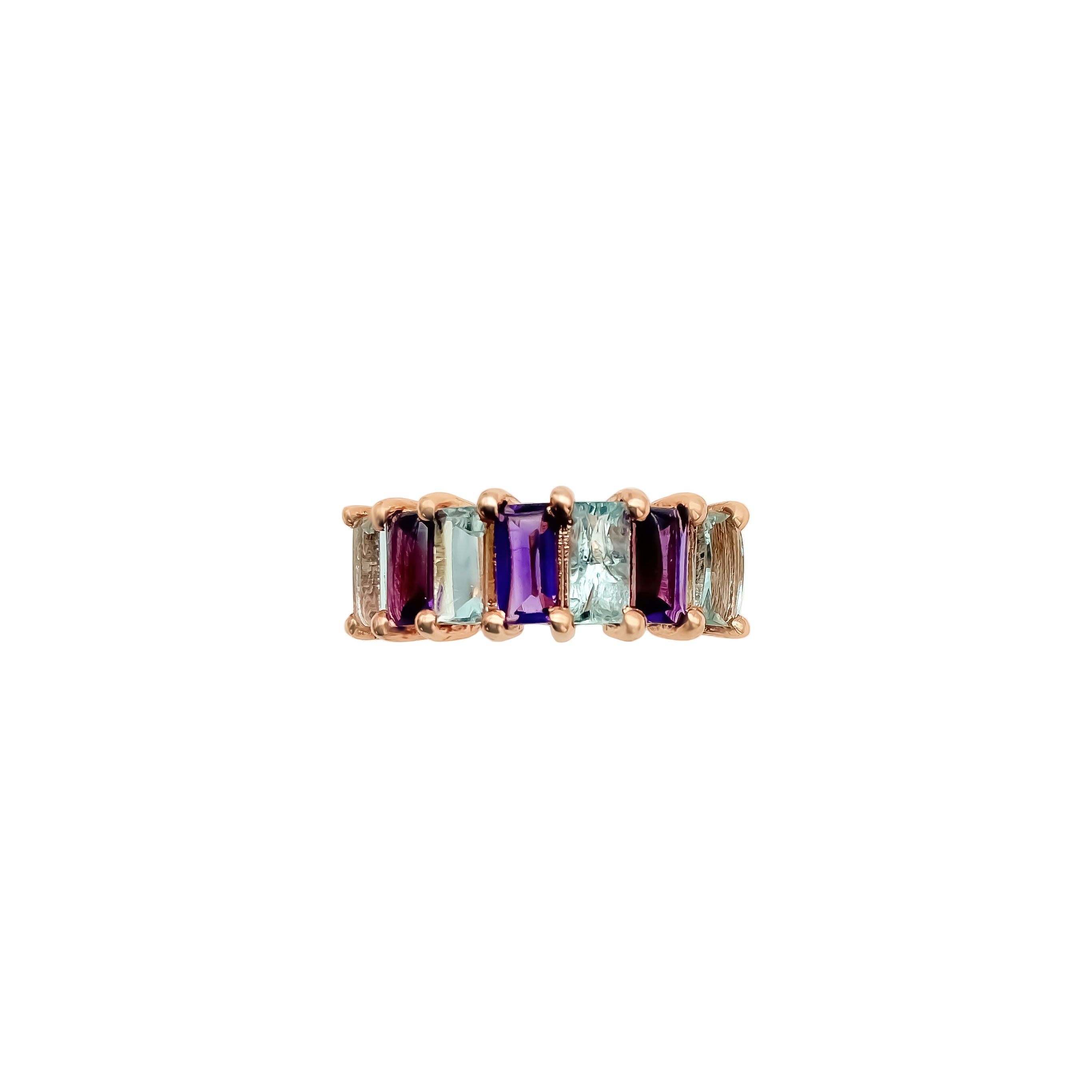New Arrival Amethyst And Blue Topaz 925 Sterling Silver Rings