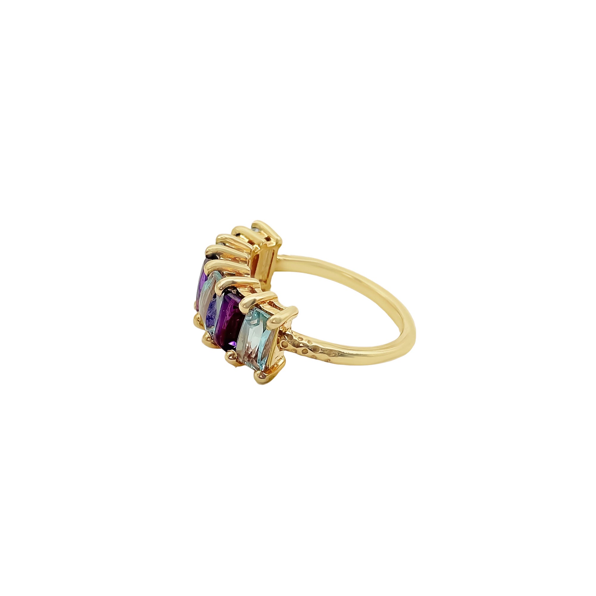 New Arrival Amethyst And Blue Topaz 925 Sterling Silver Rings