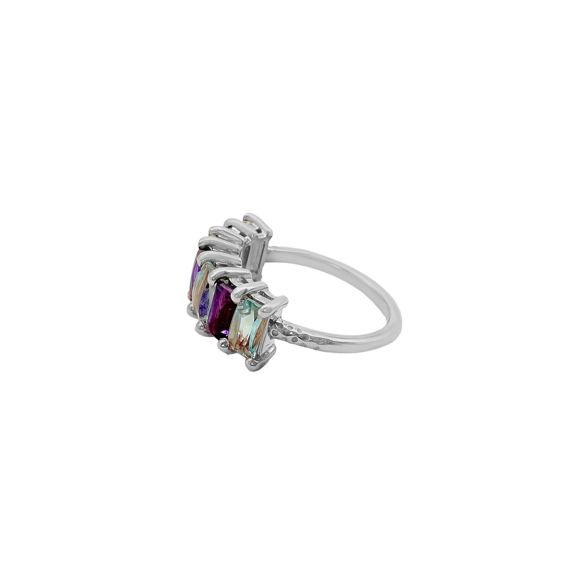 New Arrival Amethyst And Blue Topaz 925 Sterling Silver Rings