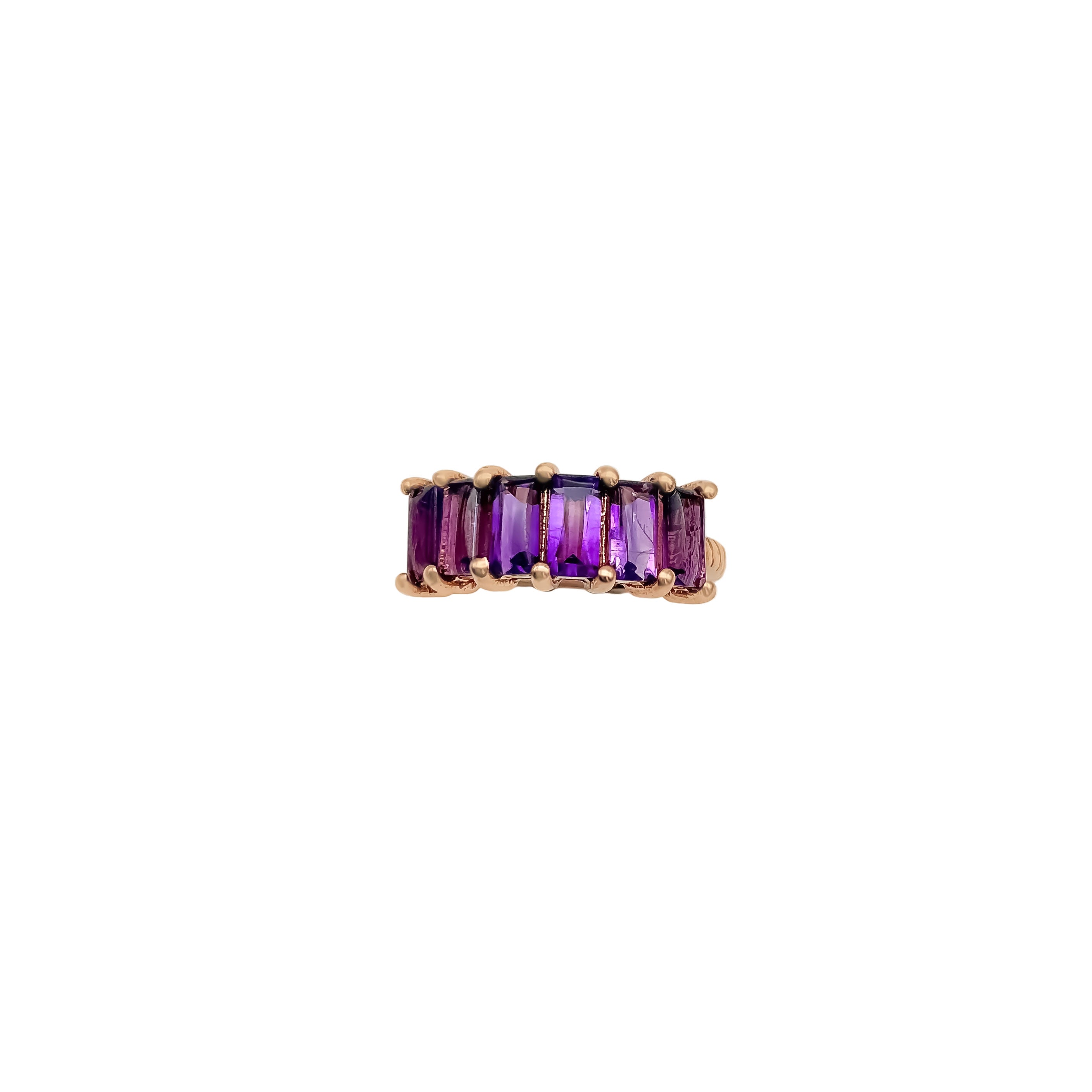 Natural Amethyst Gemstone 925 Solid Sterling Silver Rings Jewelry