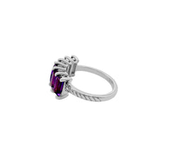 Natural Amethyst Gemstone 925 Solid Sterling Silver Rings Jewelry
