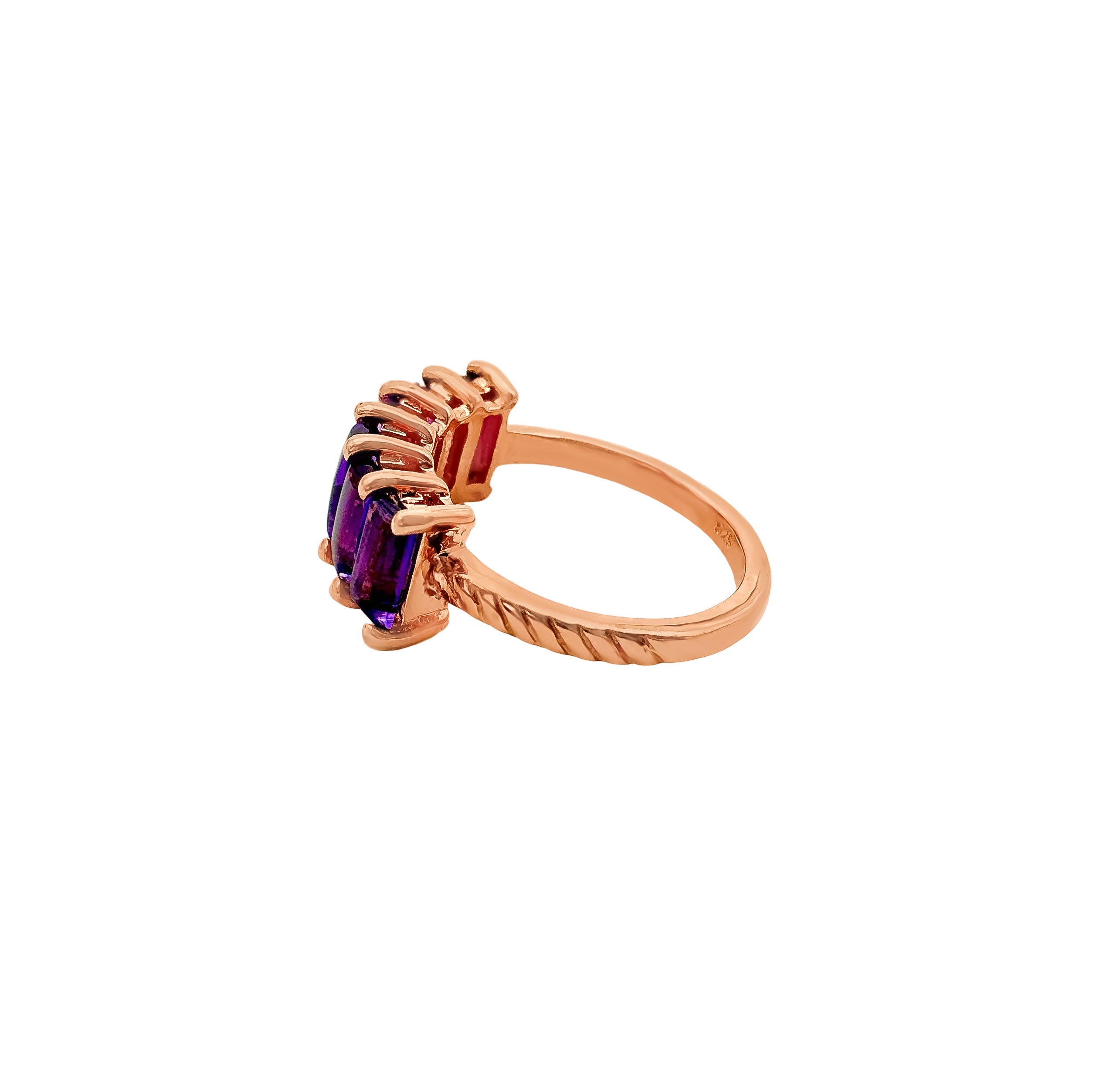 Natural Amethyst Gemstone 925 Solid Sterling Silver Rings Jewelry