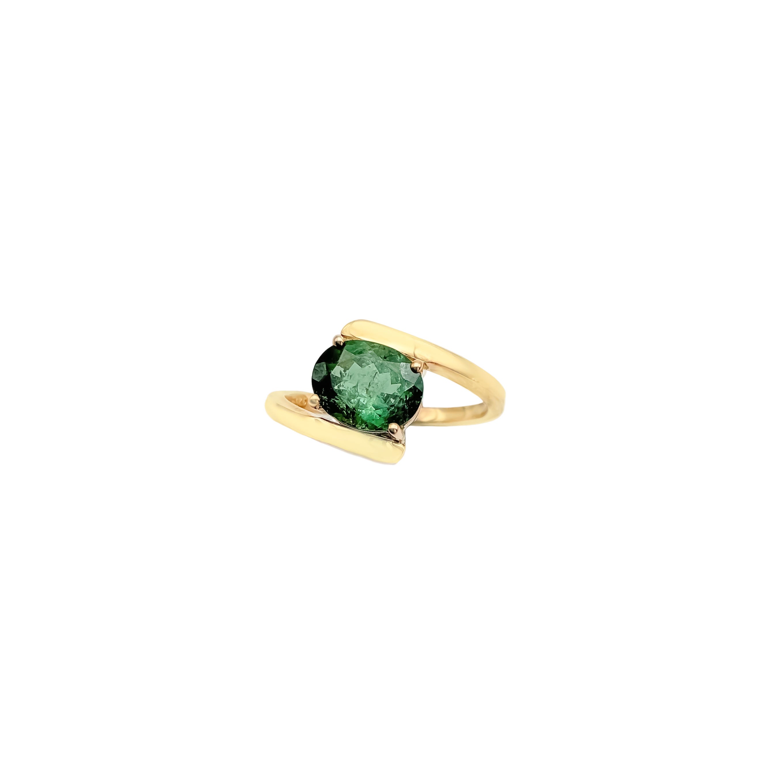 New Arrival Oval Green Tourmaline 925 Sterling Silver Rings Jewelry