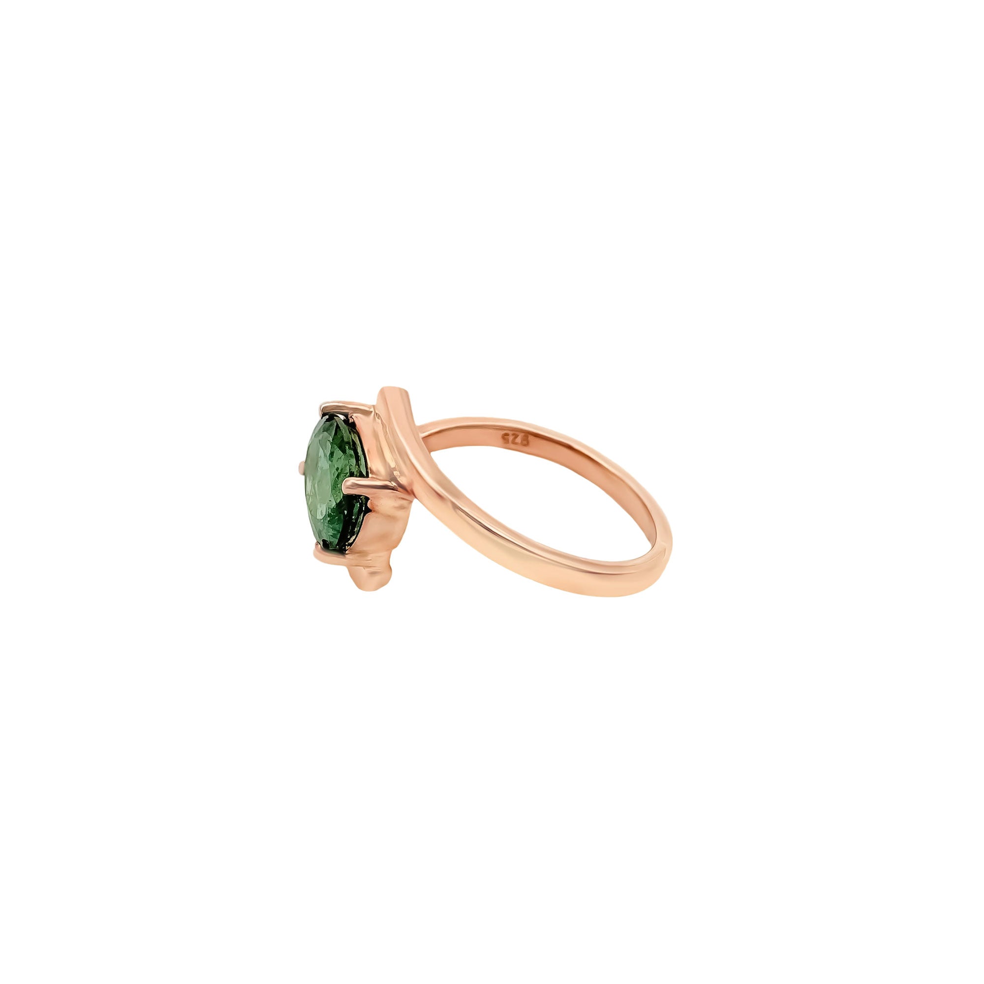 New Arrival Oval Green Tourmaline 925 Sterling Silver Rings Jewelry