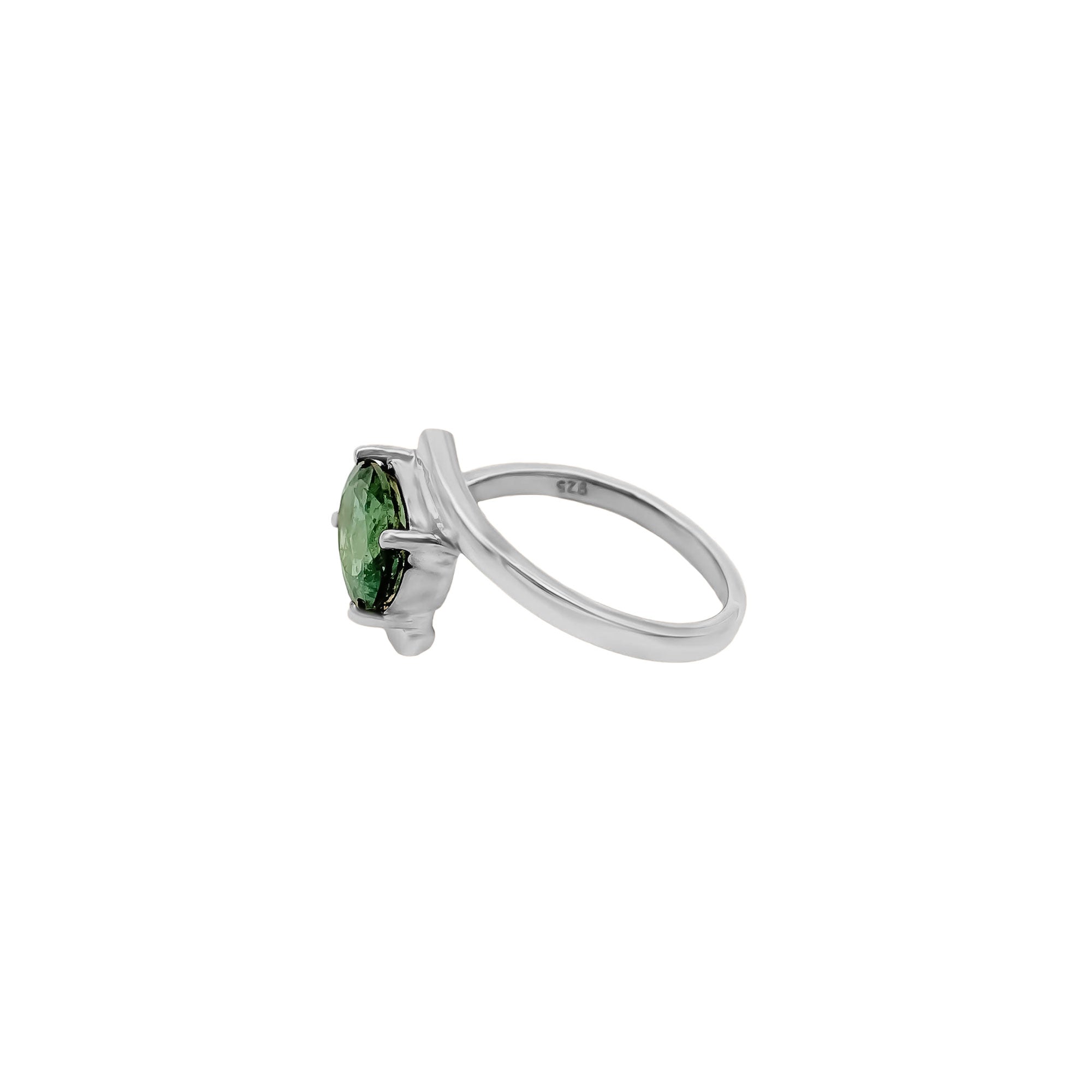 New Arrival Oval Green Tourmaline 925 Sterling Silver Rings Jewelry