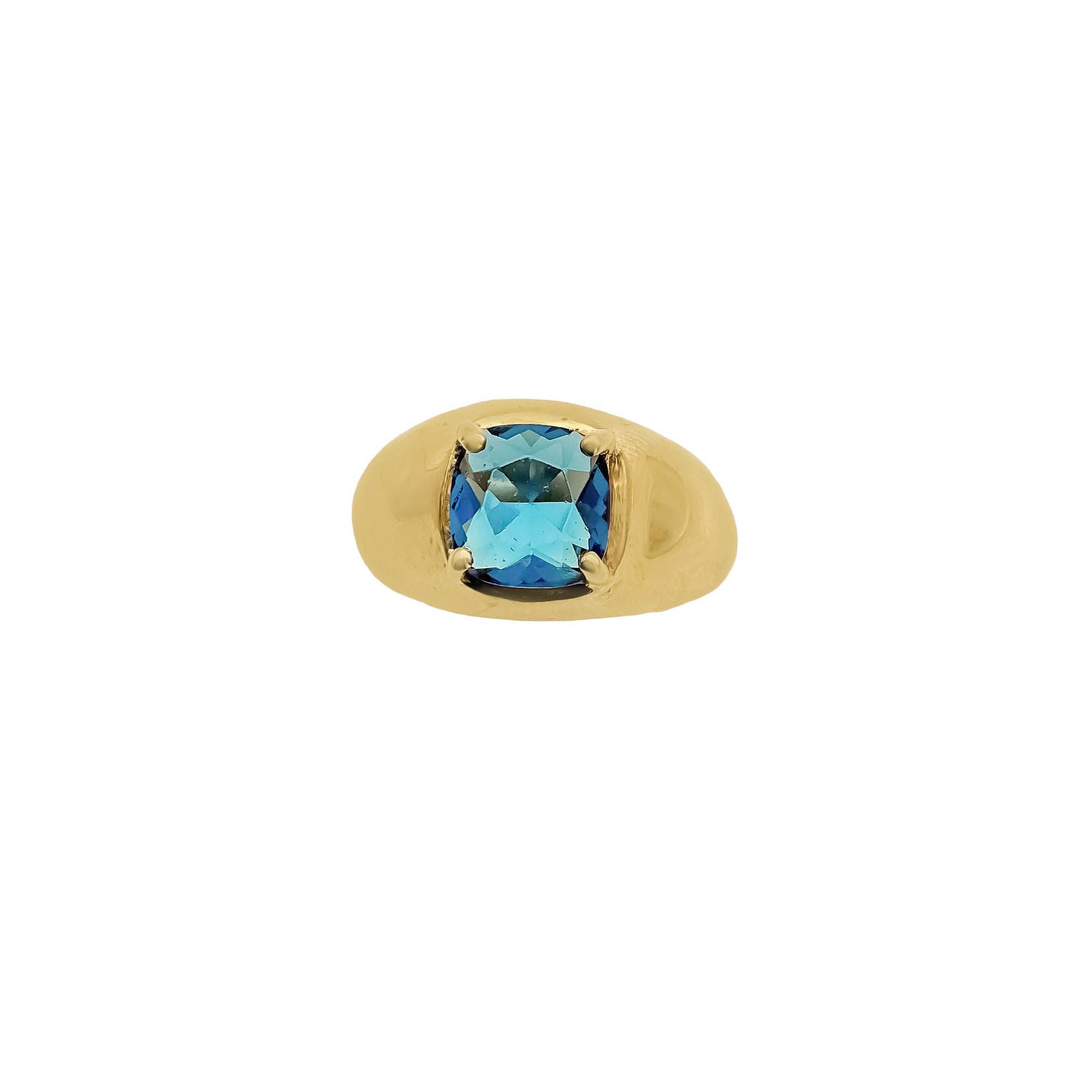 London Blue Topaz Gemstone 925 Sterling Silver Dome Rings Jewelry