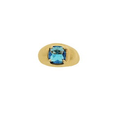 London Blue Topaz Gemstone 925 Sterling Silver Dome Rings Jewelry
