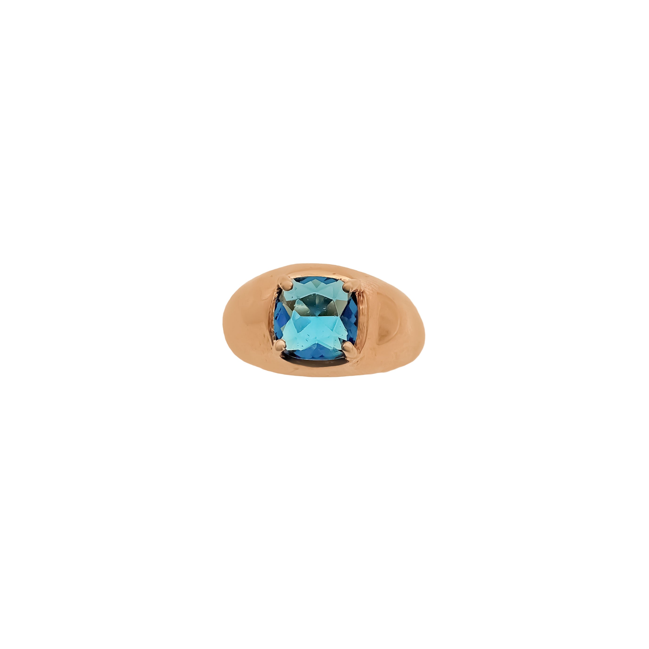 London Blue Topaz Gemstone 925 Sterling Silver Dome Rings Jewelry