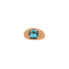 London Blue Topaz Gemstone 925 Sterling Silver Dome Rings Jewelry