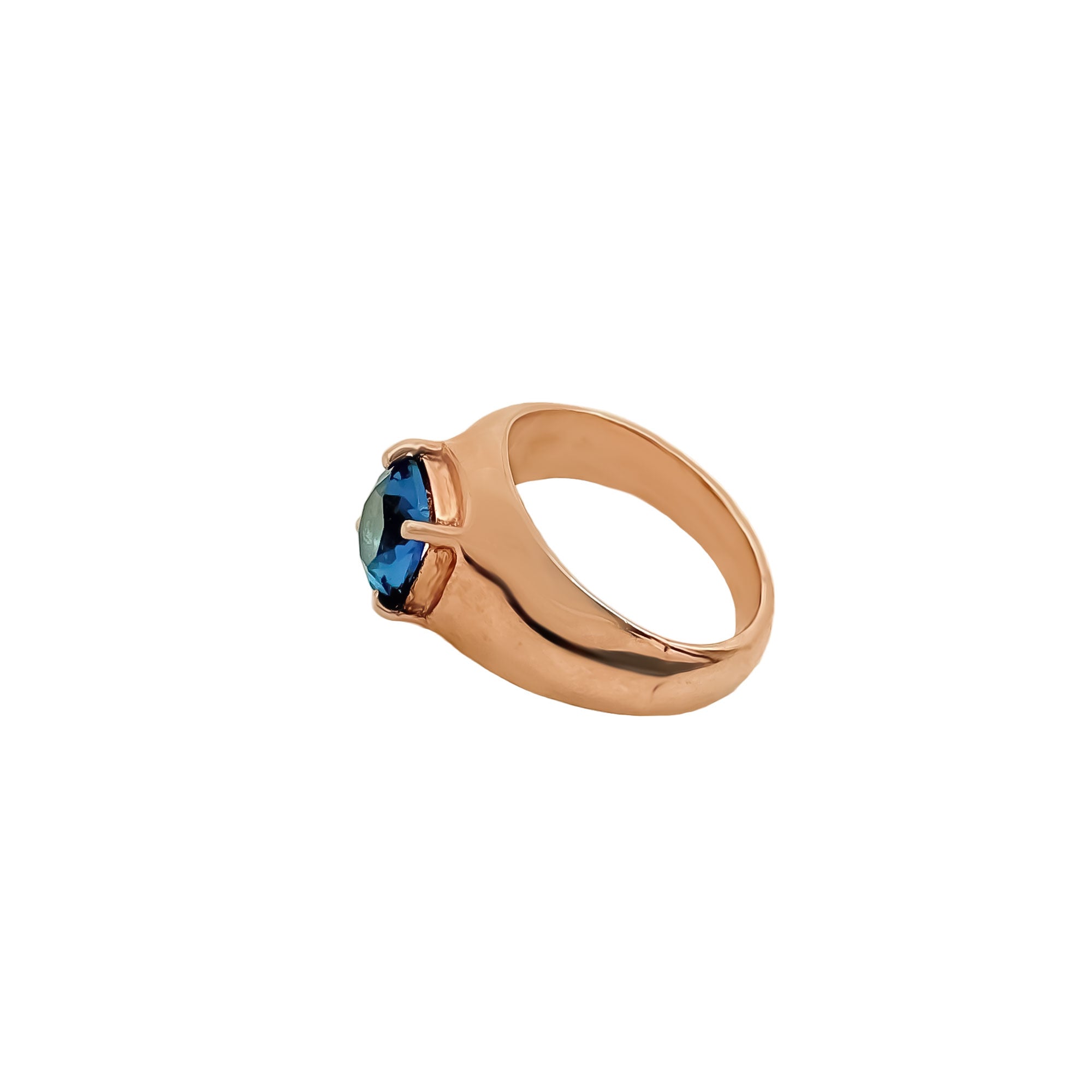 London Blue Topaz Gemstone 925 Sterling Silver Dome Rings Jewelry