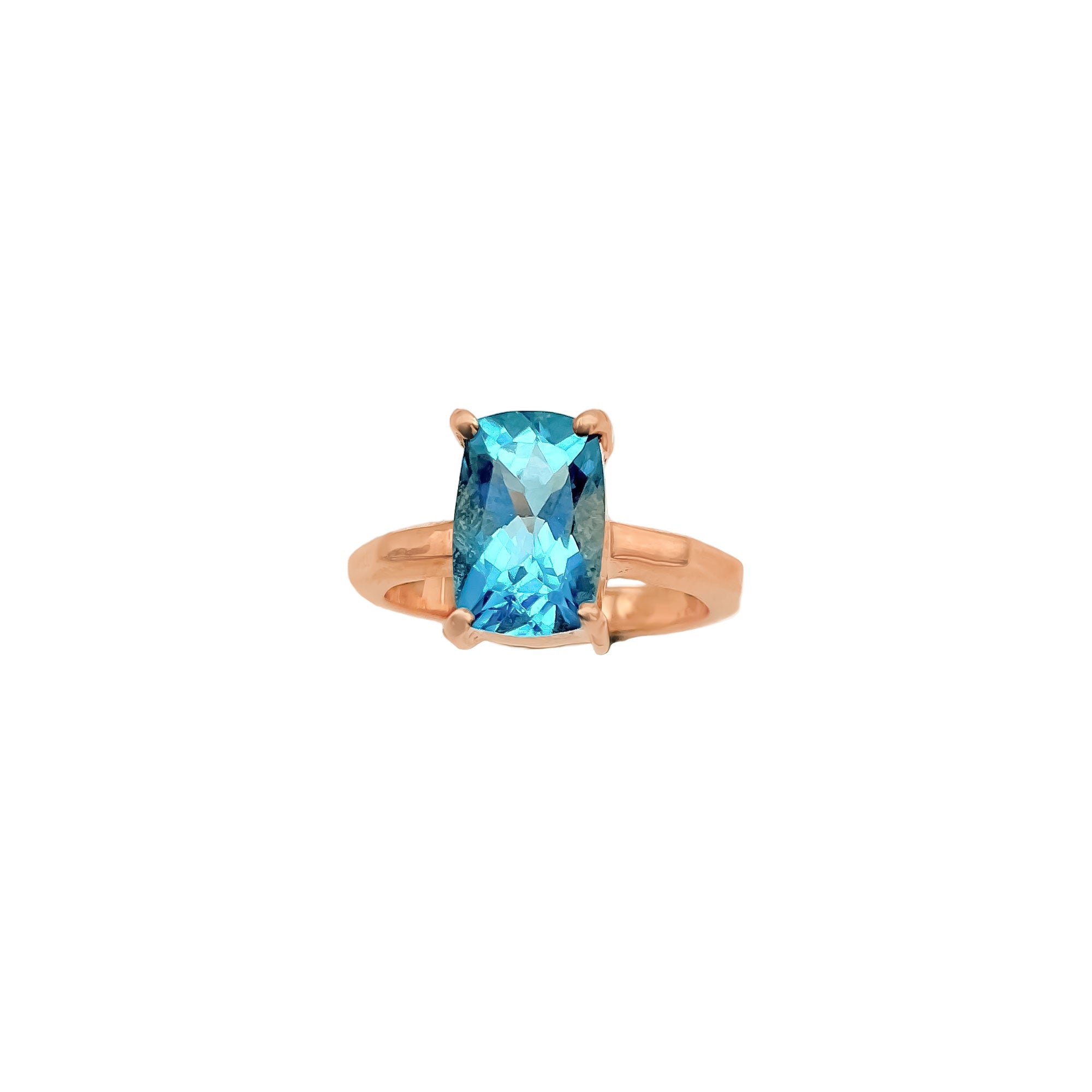 Exquisite Natural London Blue Topaz 925 Sterling Silver Rings Jewelry