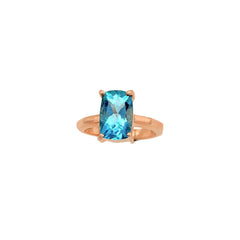 Exquisite Natural London Blue Topaz 925 Sterling Silver Rings Jewelry