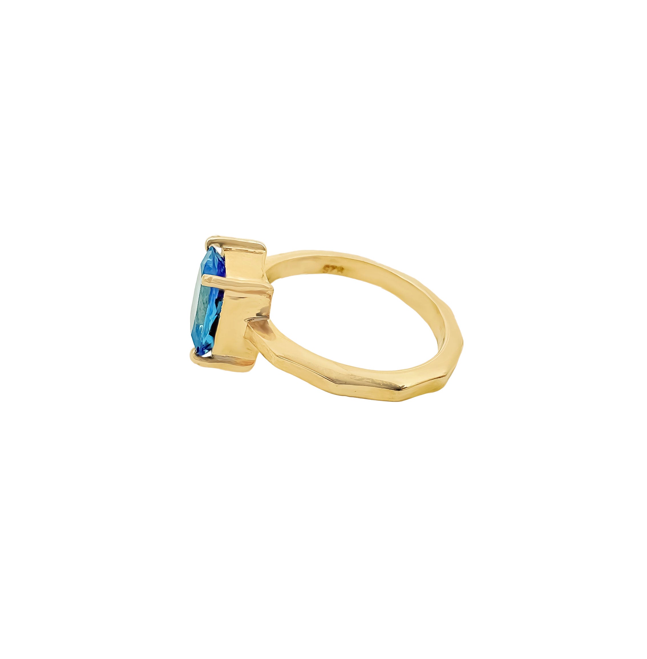 Exquisite Natural London Blue Topaz 925 Sterling Silver Rings Jewelry