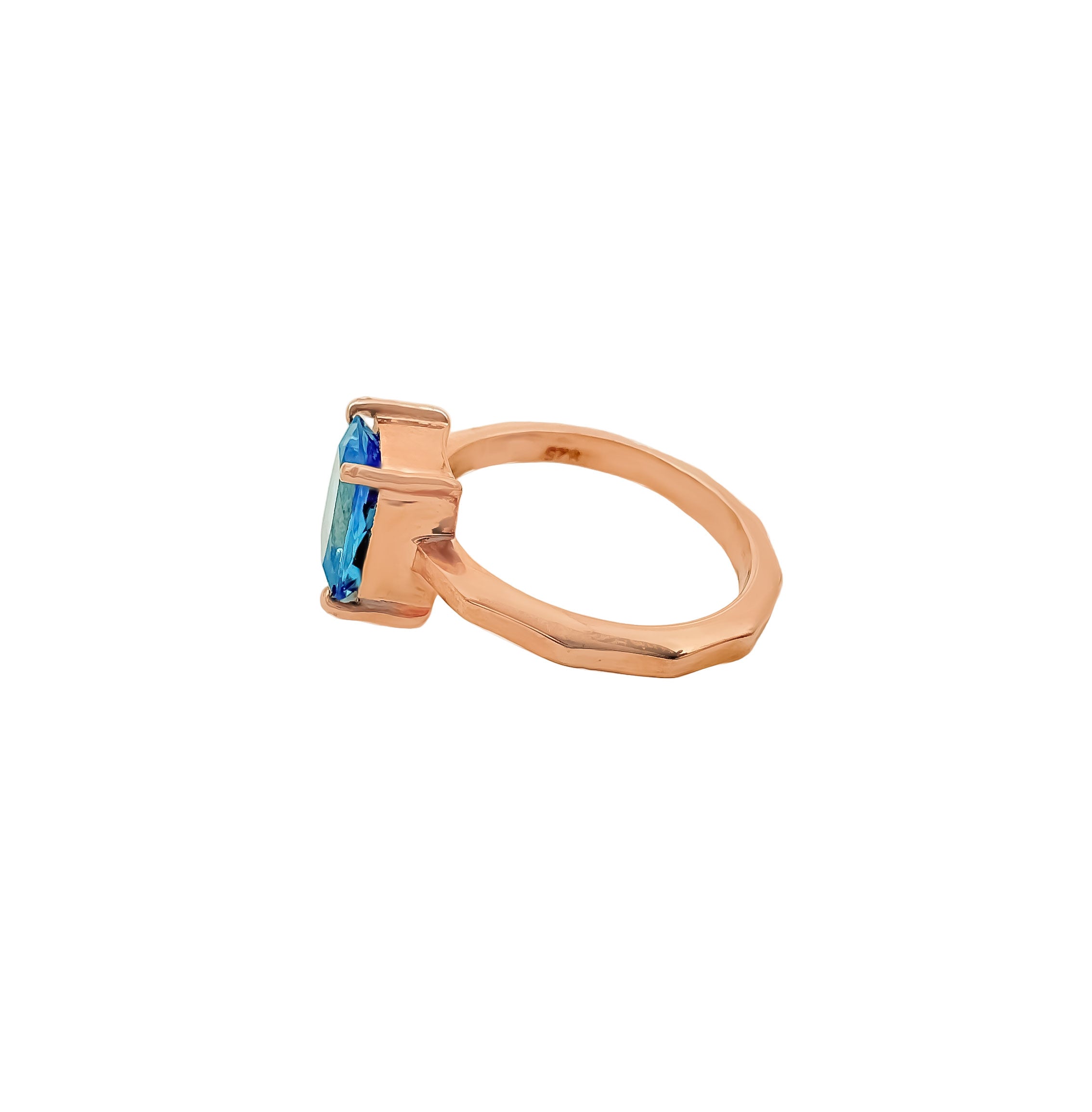Exquisite Natural London Blue Topaz 925 Sterling Silver Rings Jewelry