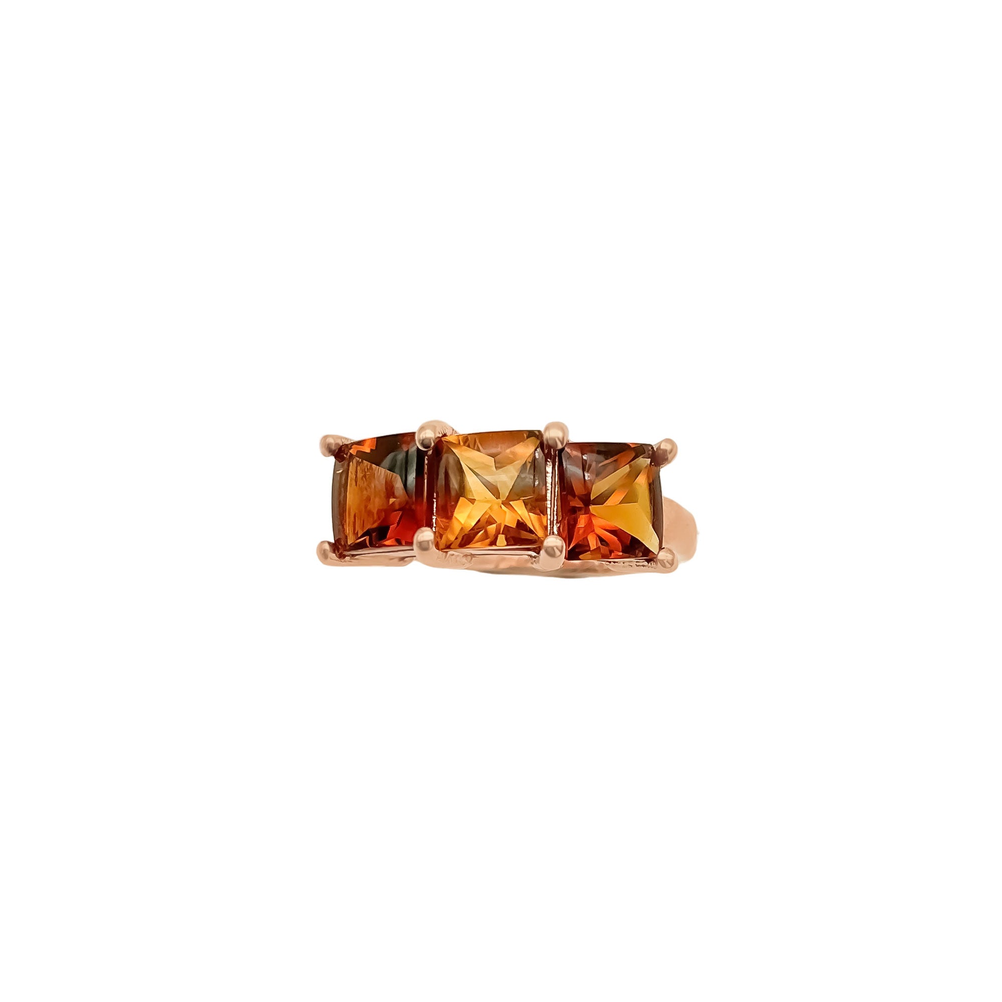 Natural Golden Citrine Gemstone 925 Solid Sterling Silver Rings Jewelry