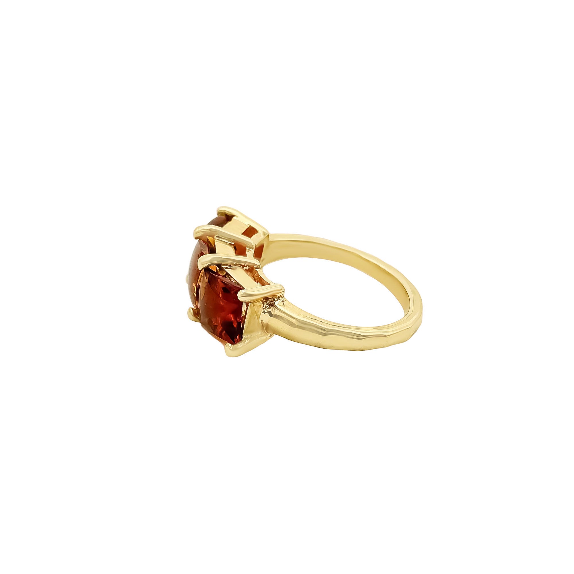 Natural Golden Citrine Gemstone 925 Solid Sterling Silver Rings Jewelry