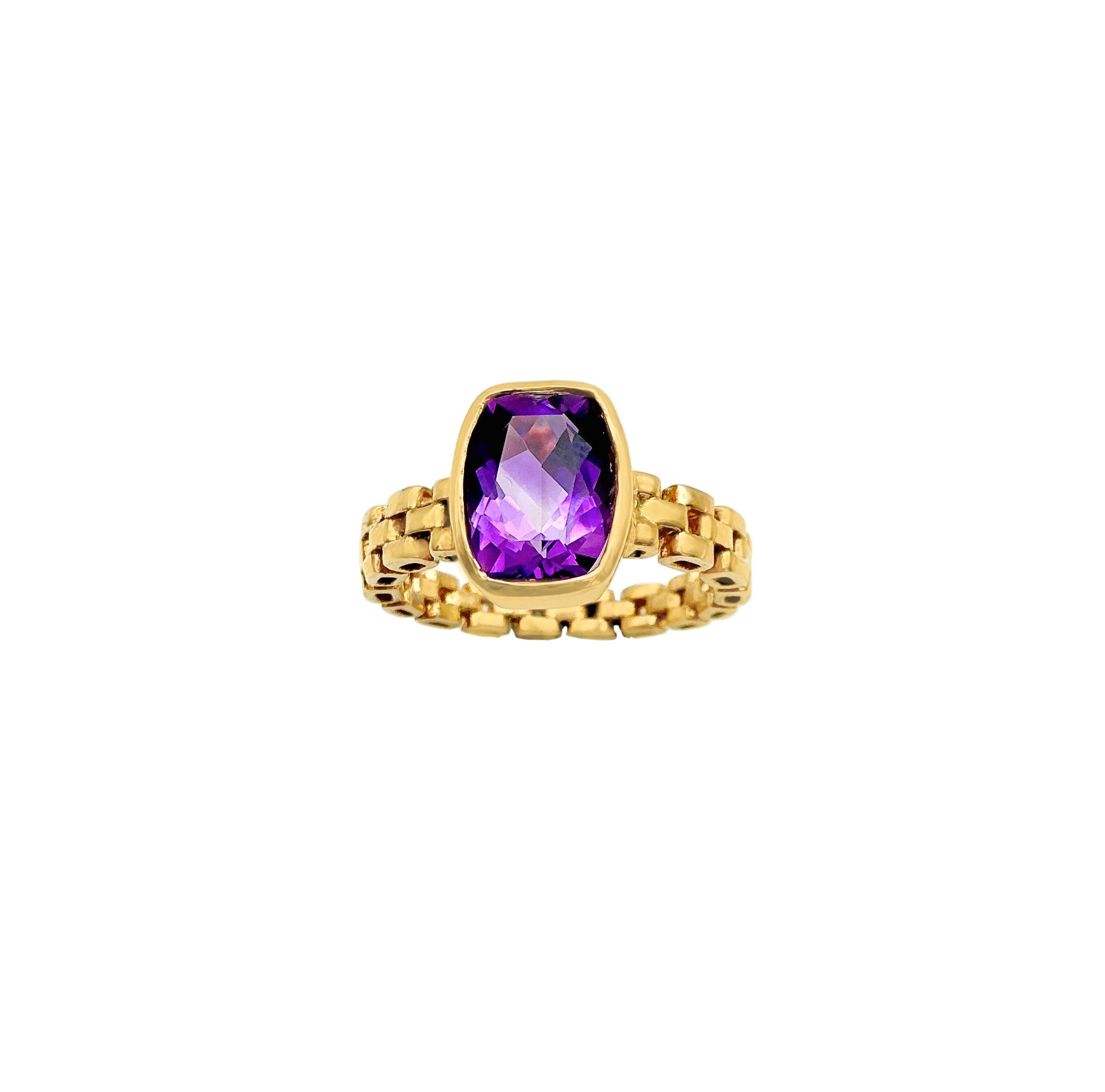 Radiant Cut Amethyst Gemstone 925 Sterling Silver Rings Jewelry
