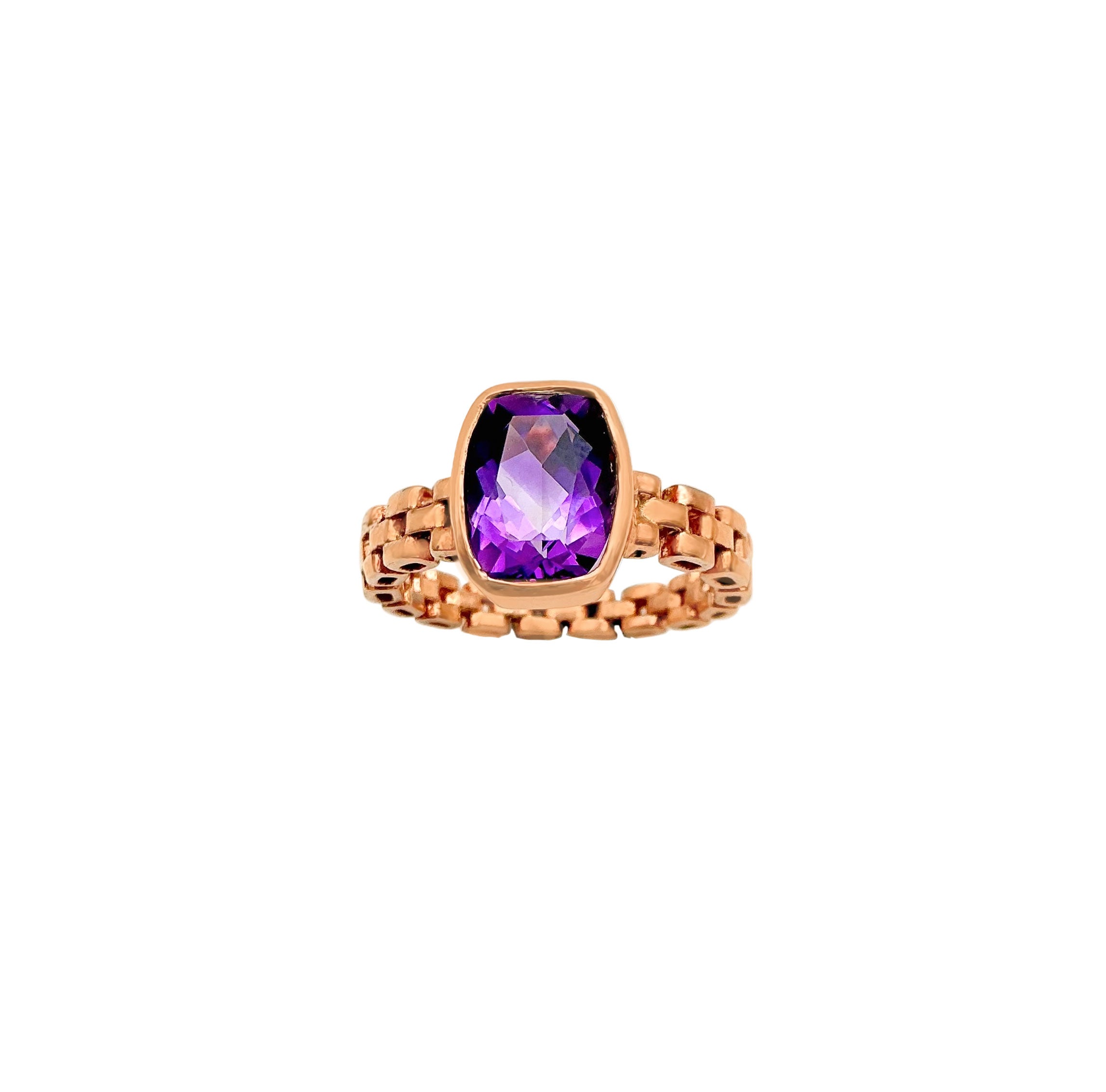 Radiant Cut Amethyst Gemstone 925 Sterling Silver Rings Jewelry