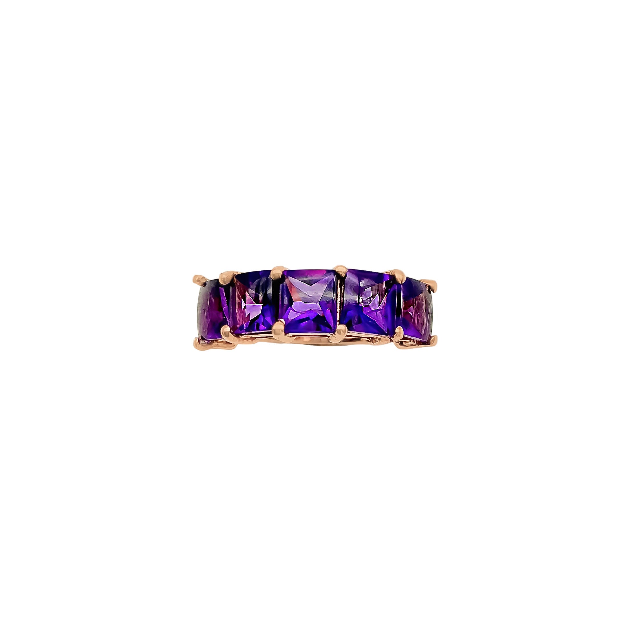 Natural Amethyst Gemstone 925 Solid Sterling Silver Rings Jewelry