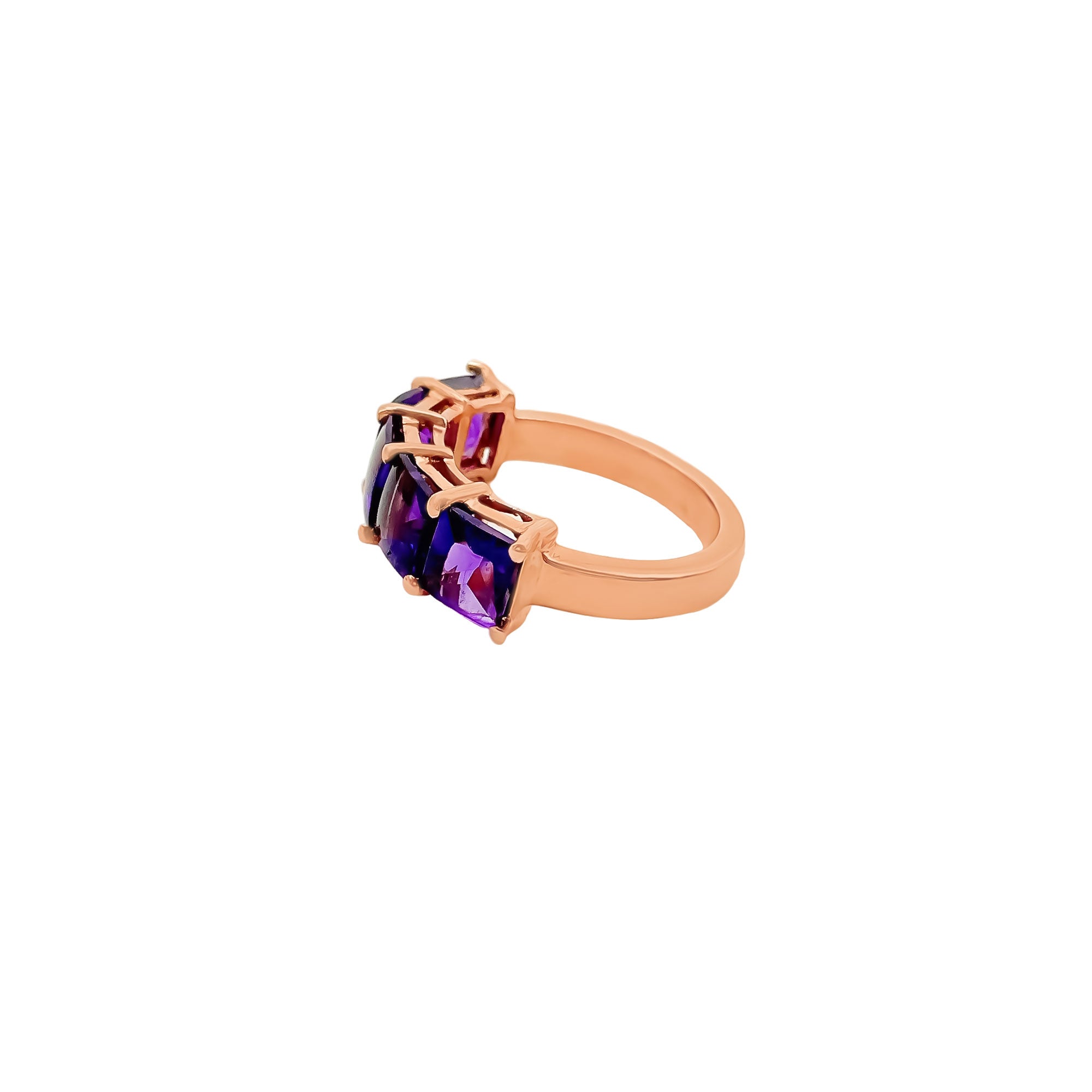 Natural Amethyst Gemstone 925 Solid Sterling Silver Rings Jewelry