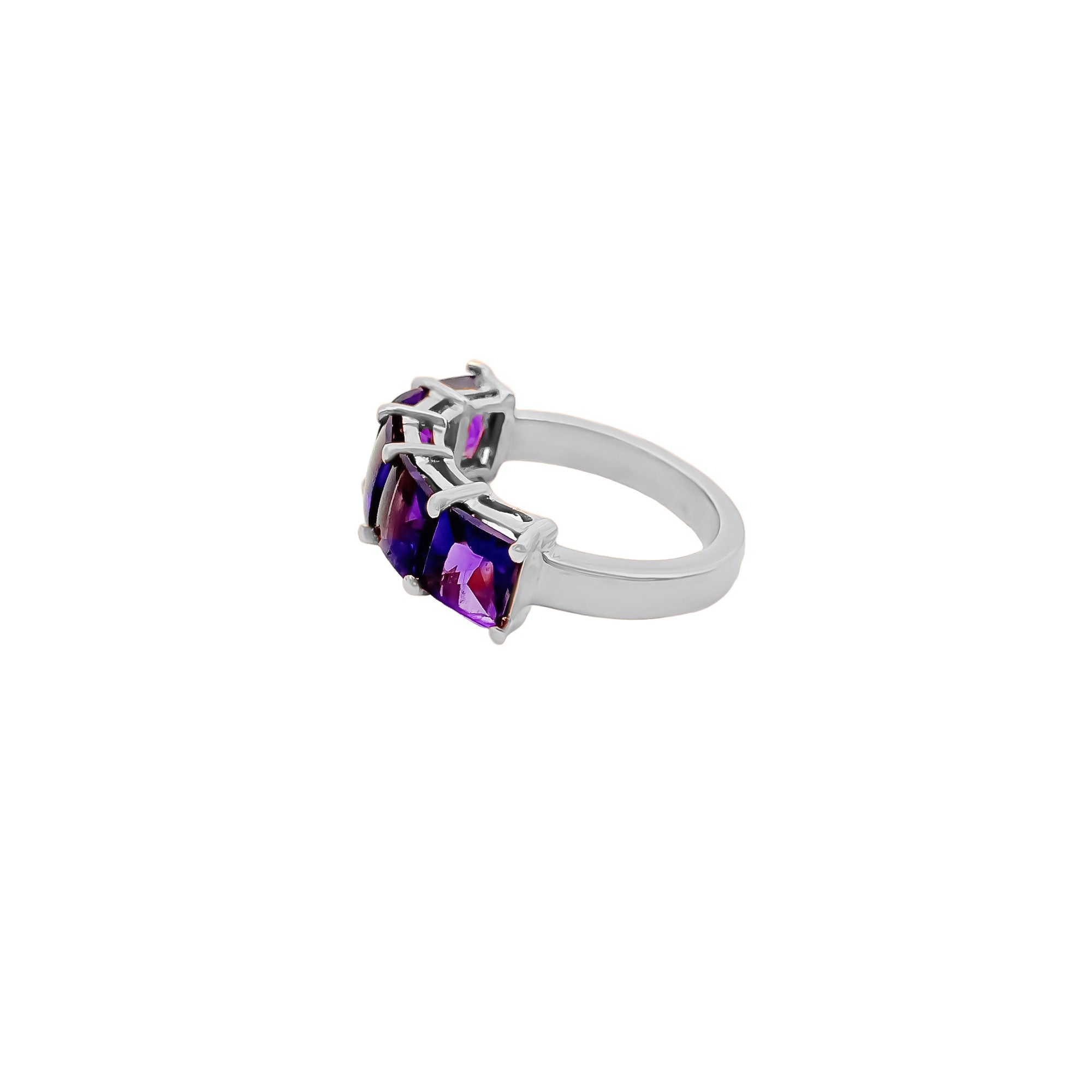 Natural Amethyst Gemstone 925 Solid Sterling Silver Rings Jewelry