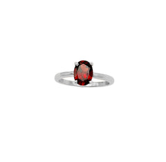 Natural Oval Garnet Gemstone 925 Sterling Silver Rings Jewelry