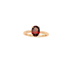 Natural Oval Garnet Gemstone 925 Sterling Silver Rings Jewelry