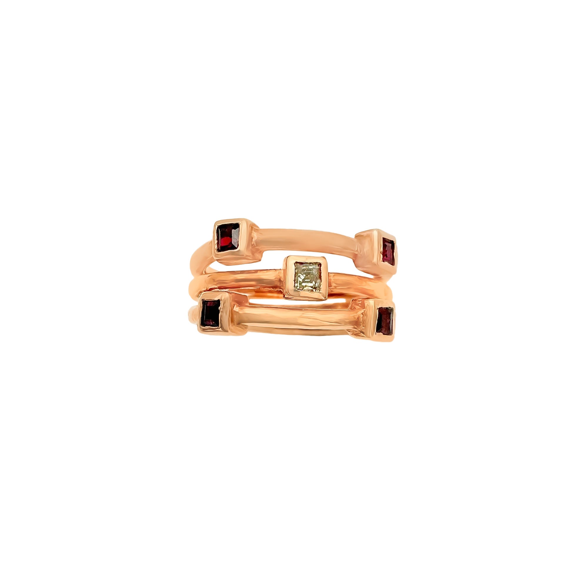 New Arrival Tourmaline And Diamond 925 Sterling Silver Handmade Rings
