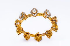 New Arrival Polki Diamond Gemstone Yellow Gold Handmade Bracelets Jewelry