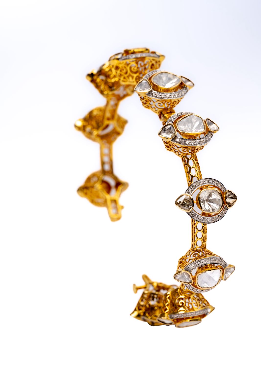 Exquisite Polki Open Setting Bangle