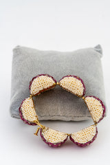 High Quality Ruby,Diamond And Pearl Yellow Gold Handmade Bracelets Jewelry