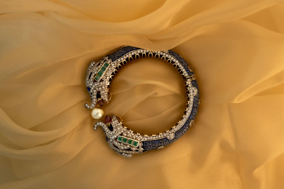 Precious Blue Sapphire,Emerald And Multi Gemstone Victorian Bracelets Jewelry