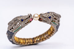 Precious Blue Sapphire,Emerald And Multi Gemstone Victorian Bracelets Jewelry