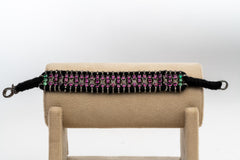 Natural Rhodolite Garnet, Emerald And Diamond 925 Sterling Silver Thread Bracelets Jewelry