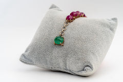 Precious Ruby, Emerald And Diamond 925 Sterling Silver Bracelets Jewelry