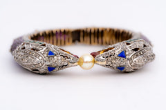 Precious Ruby, Emerald, Tourmaline And Diamond Victorian Bracelets Jewelry