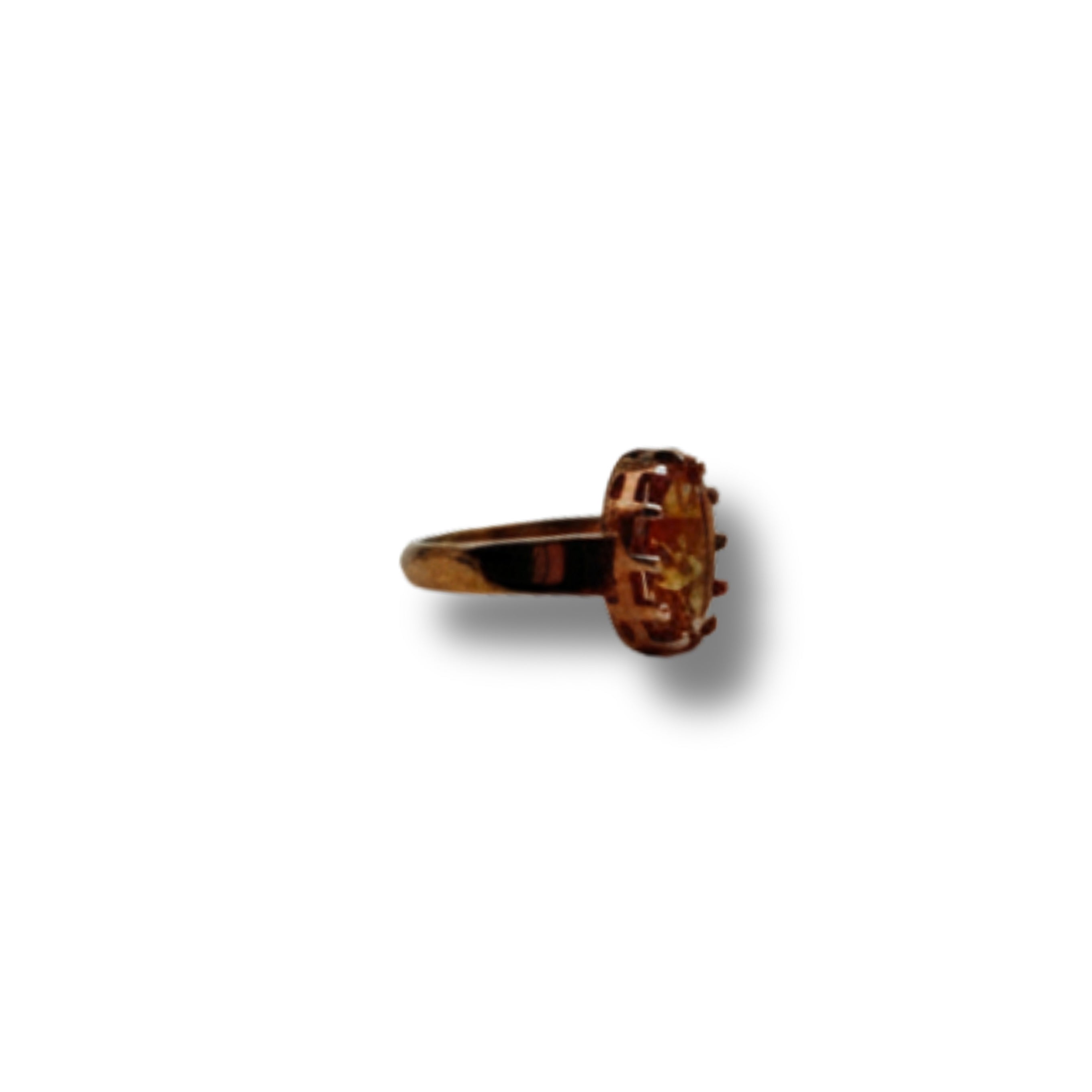 Citrine Halo Silver Ring